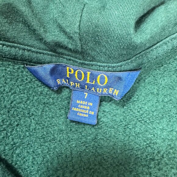 Polo Ralph Lauren Boys Pine Green Zip Hoodie Jacket Size 7 - Picture 3 of 4